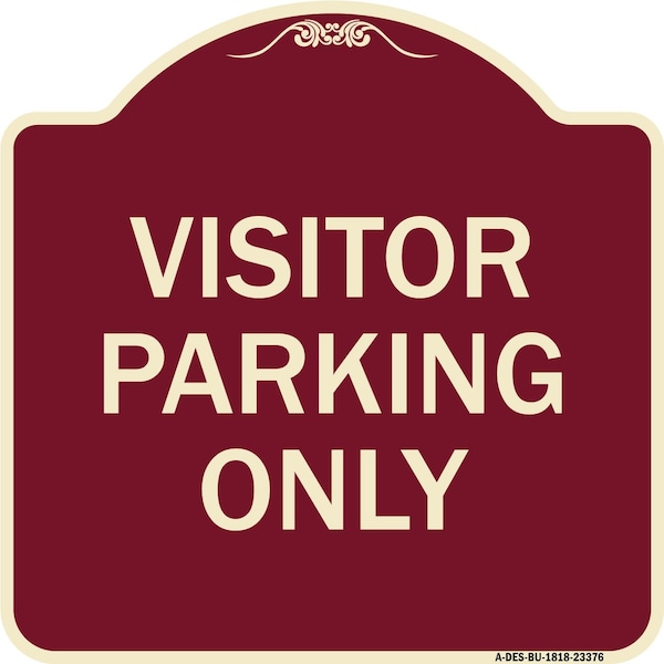 Parking Reserved Visitor Parking Heavy-Gauge Aluminum Architectural Sign, 18" x 18", BU-1818-23376